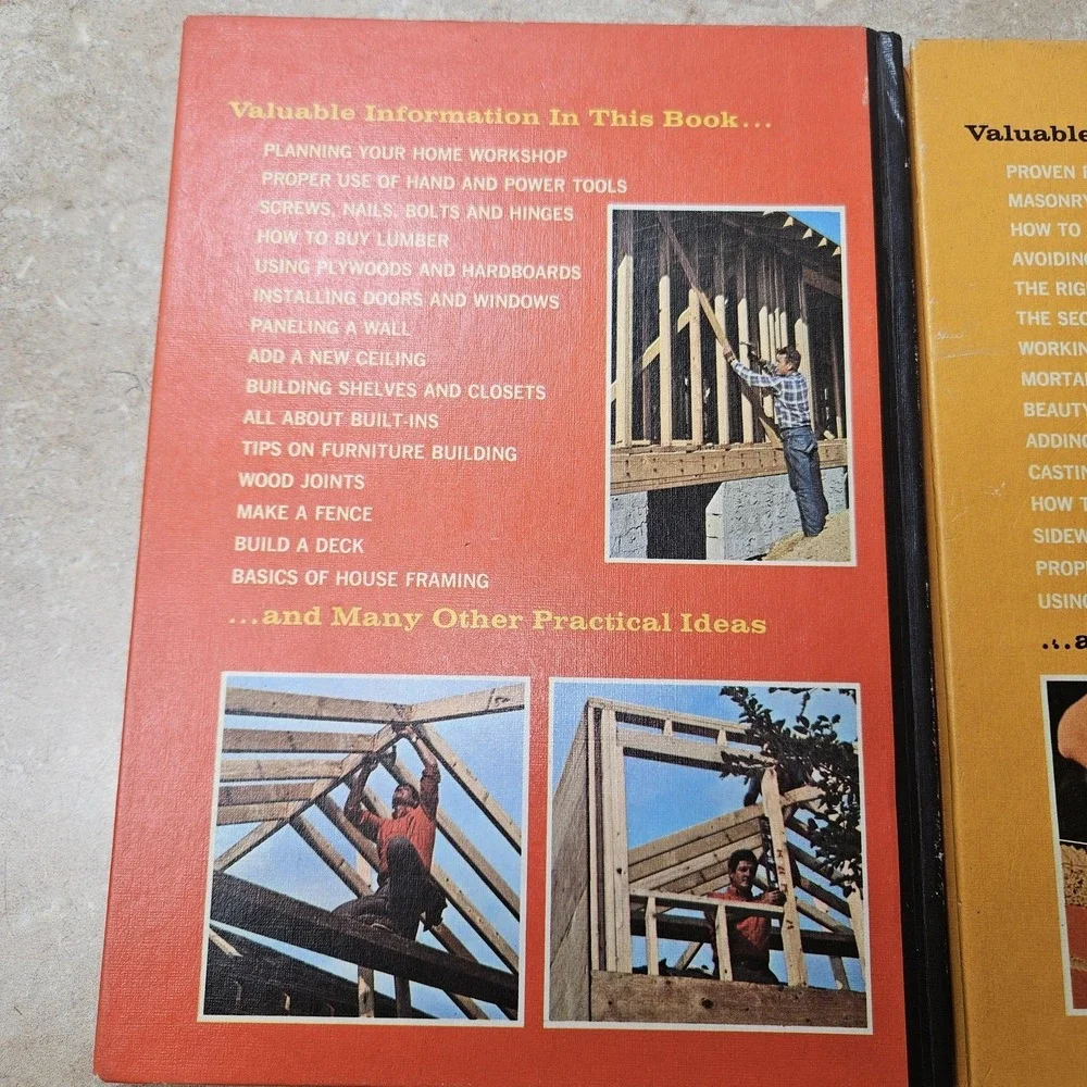 Vintage Practical Handbook Carpentry Concrete Masonry 1969 Hardcover DIY Book Se